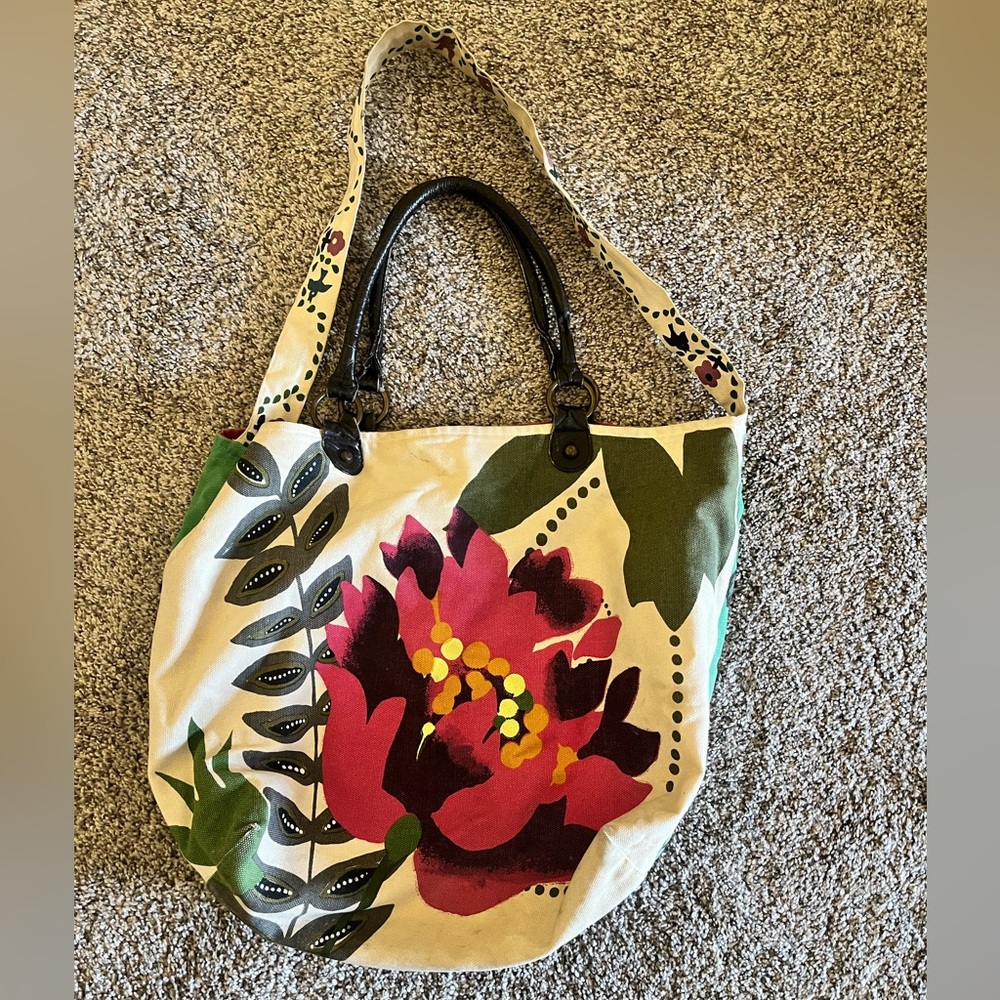 Nest Anthropology Floral Toe Canvas Bag